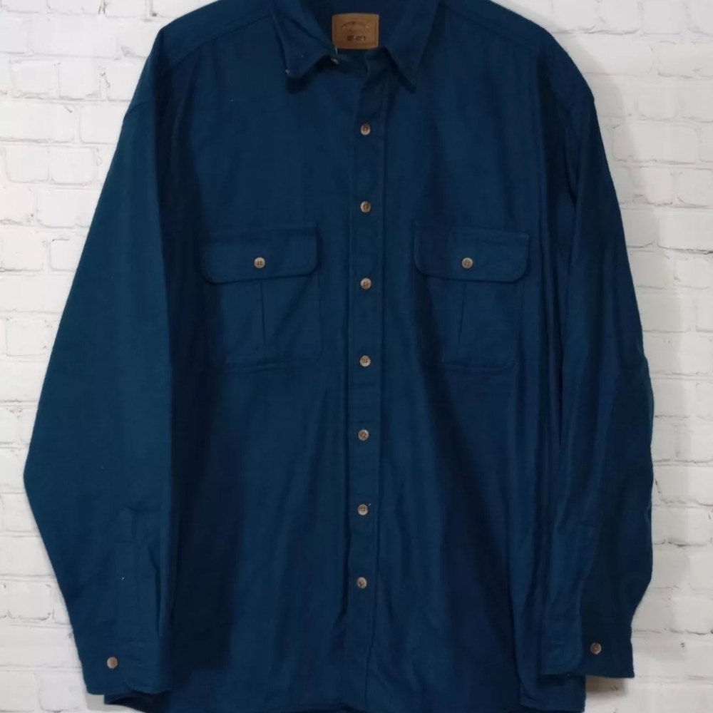 Blue Button-Up Chamois  Shirt